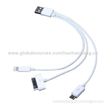 Travel Portable 3-in-1 USB Cable, 20cm Length